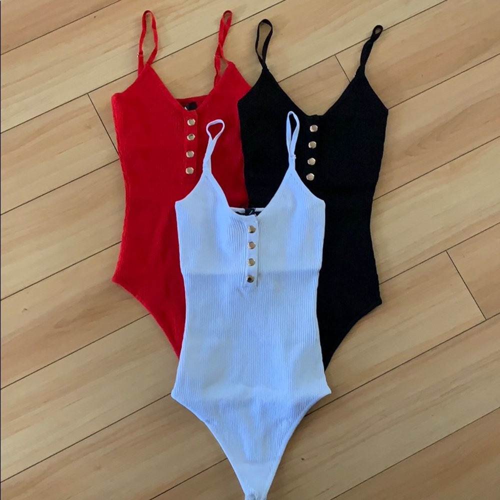 Button down thong Bodysuit